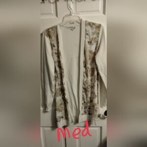 Calvin Klein Cream and Tan Cardigan